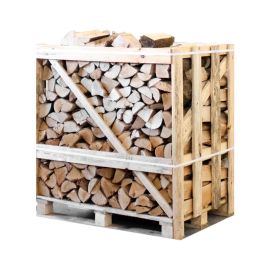 Halbe Palette kammergetrocknetes, gespaltenes Birken-/Eschen-Brennholz, Mischholz, 25 cm